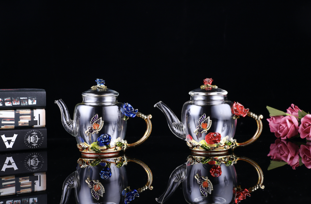 Enameled Glass Teapot