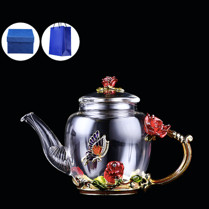 Enameled Glass Teapot