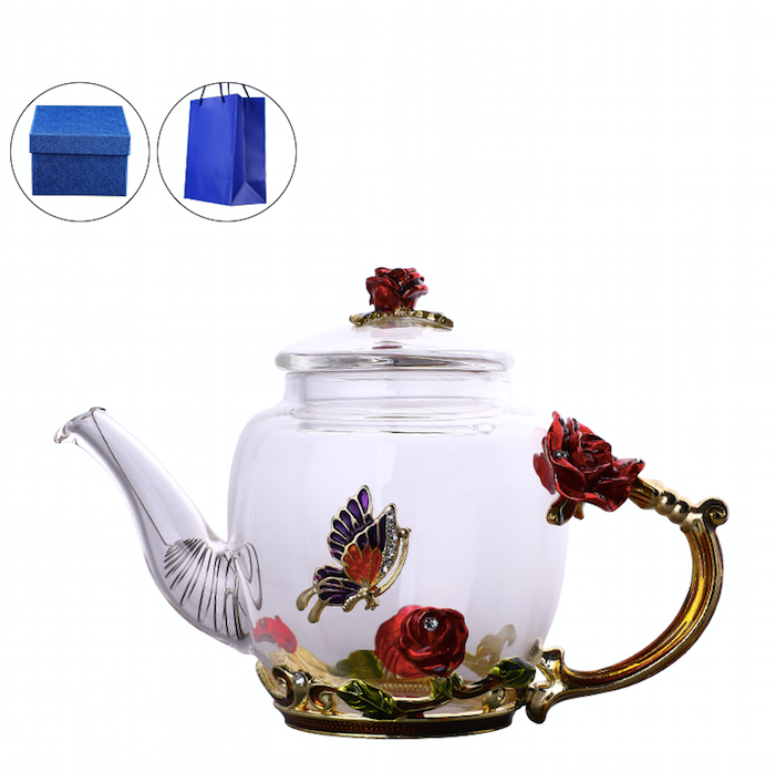 Enameled Glass Teapot