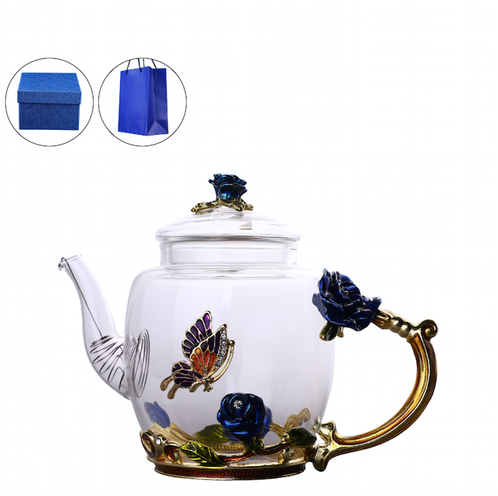 Enameled Glass Teapot