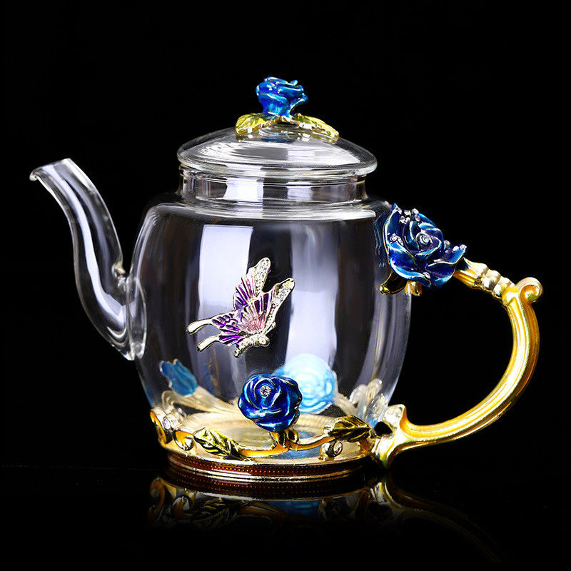 Enameled Glass Teapot