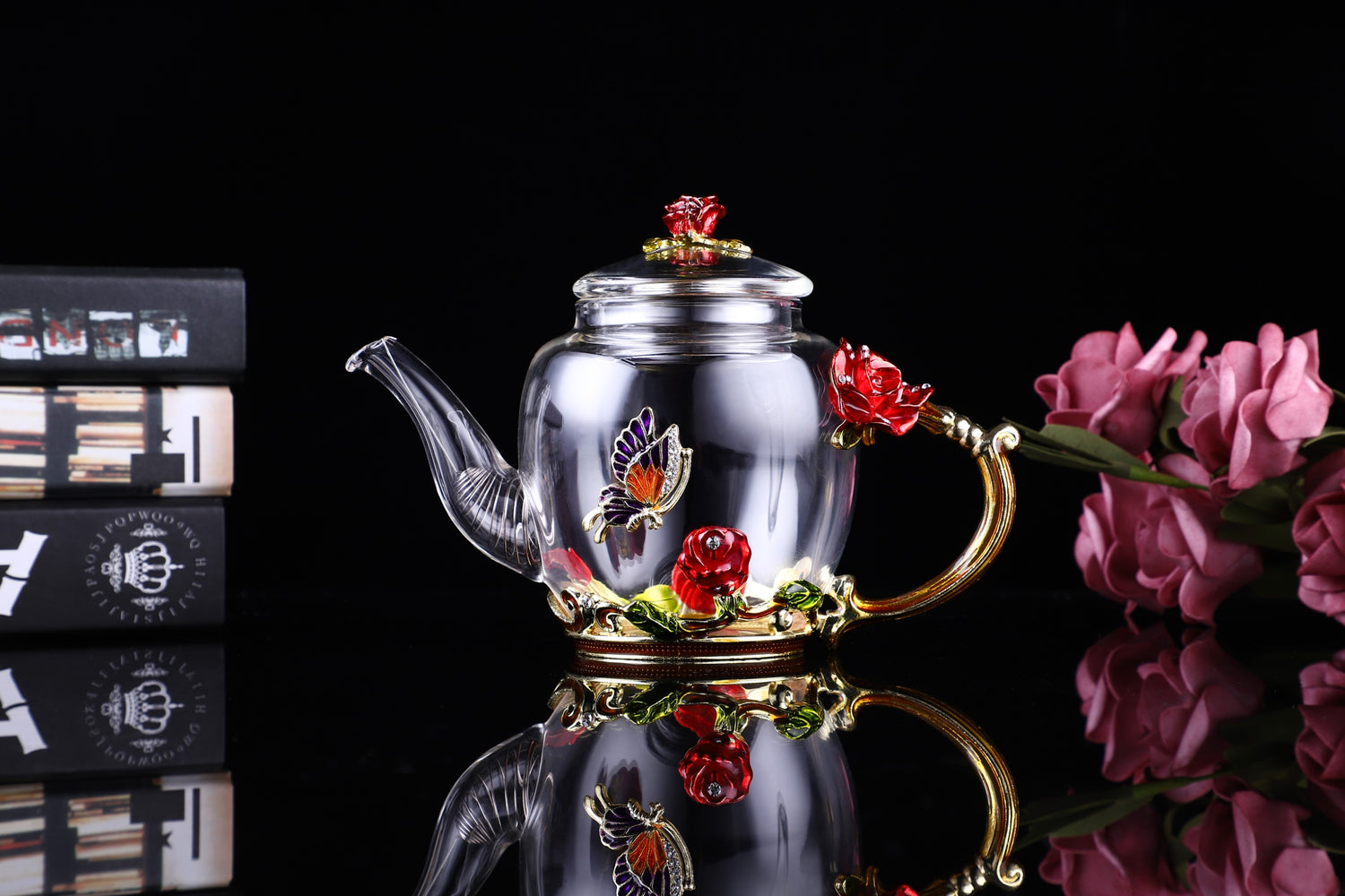 Enameled Glass Teapot