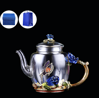 Enameled Glass Teapot